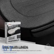 Bottom Seat Cushion With Front Pockets Otom From Linen Fabric Smoke Grey CRLN-102 1 Piece-image-6312512