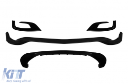 Brabus spoiler suitable for front A Design bumper on Mercedes S-Class W222 2013-2017, black lacquer - ABMESX6011540