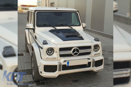 Brabus-Stil Haubenlufteinlass geeignet für Mercedes G-Klasse W463 1989-2017, glänzend schwarz-image-6265521