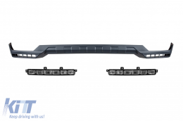 BRABUS type spoiler with DRL suitable for front A Design bumper Mercedes G-Class W463 1989-2016, unpainted - ABSM6027342