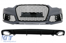 image-71-Brostinós profylaktíras gia Audi A6 4G Facelift 15-18 Diffuser Exhaust Tips RS6 Profylaktíras móno schedíasis S-Line