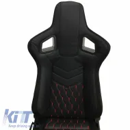 Bucket Seat RS Gaming Chair PVC - Suede Black/Red Cross Stitch Carner 2039-image-6295421