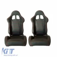 image-9-Bucket Seats Apollo Sport PVC Black With Red Stitching Pair 2 Pcs