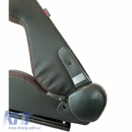 Bucket Seats Apollo Sport PVC Black With Red Stitching Pair 2 Pcs-image-6293527