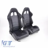 image-10-Bucket Seats Apollo Sport PVC Black With White Stitching Pair 2 Pcs