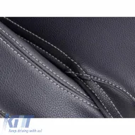 Bucket Seats Apollo Sport PVC Black With White Stitching Pair 2 Pcs-image-6293539