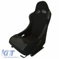 Bucket Seats Daytona Fabric All Black Pair 2 Pcs-image-6293694