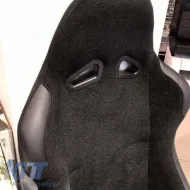 Bucket Seats Daytona Fabric All Black Pair 2 Pcs-image-6293696