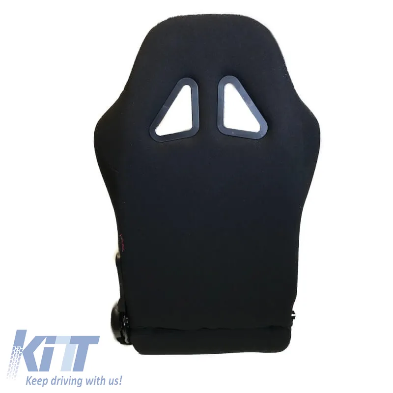 Bucket Seats Poseidon Fabric All Black Pair 2 Pcs