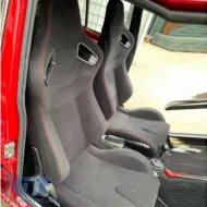 Bucket Seats R8 Style Fabric Black With Red Stitching Pair 2 Pcs-image-6293522