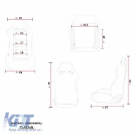 Bucket Seats R8 Style Fabric Black With Red Stitching Pair 2 Pcs-image-6293525