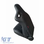 Bucket Seats R8 Style PVC Black With White Stitching Pair 2 Pcs-image-6293561