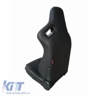 Bucket Seats R8 Style PVC Black With White Stitching Pair 2 Pcs-image-6293562
