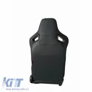 Bucket Seats R8 Style PVC Black With White Stitching Pair 2 Pcs-image-6293563