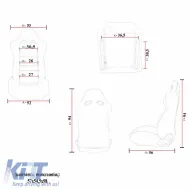 Bucket Seats R8 Style PVC Black With White Stitching Pair 2 Pcs-image-6293566
