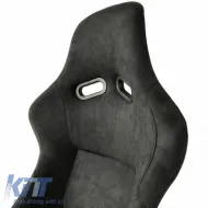 Bucket Seats Race Suede Alcantara Black Pair 2 Pcs-image-6293642