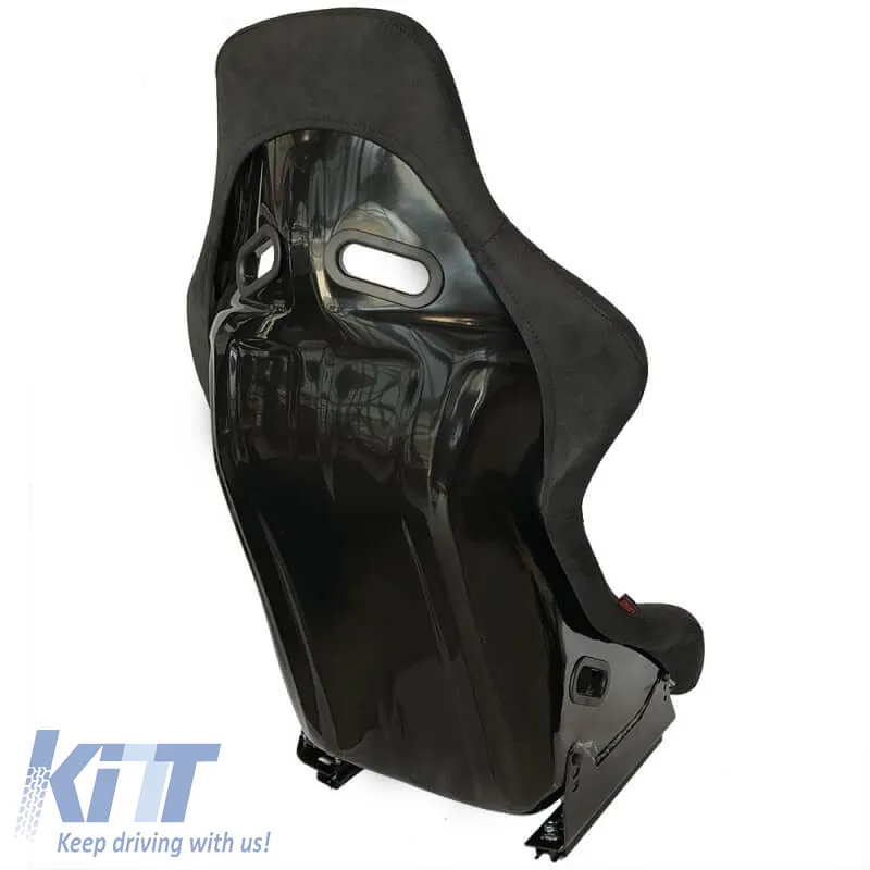 Bucket Seats Race Suede Alcantara Black Pair 2 Pcs