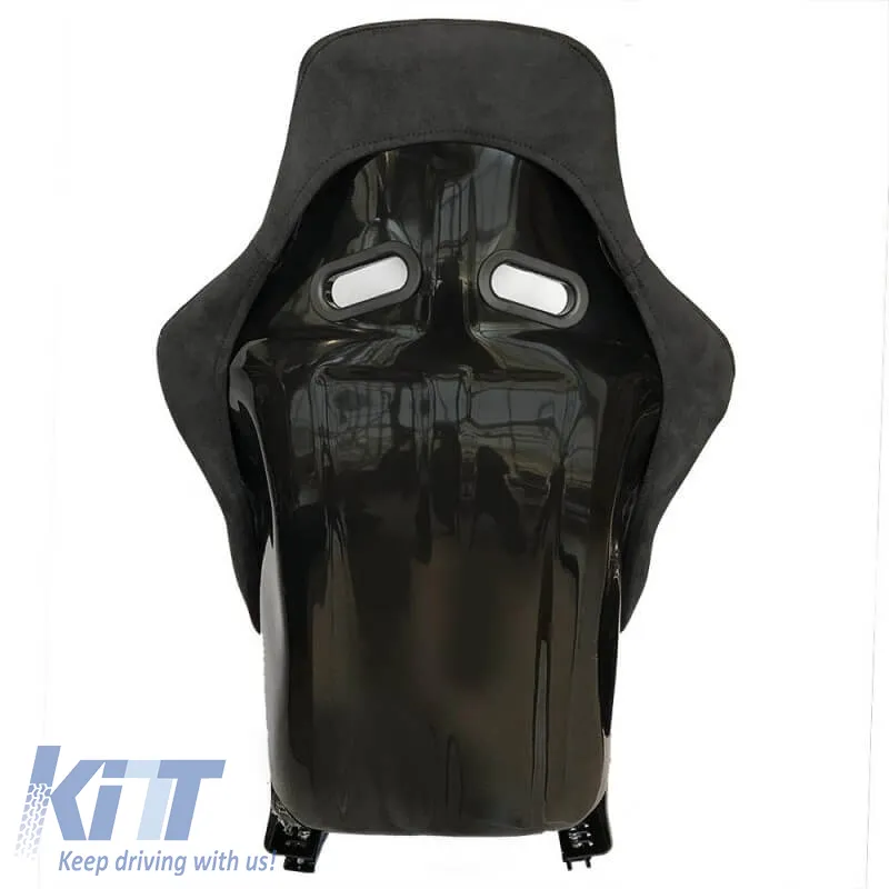 Bucket Seats Race Suede Alcantara Black Pair 2 Pcs
