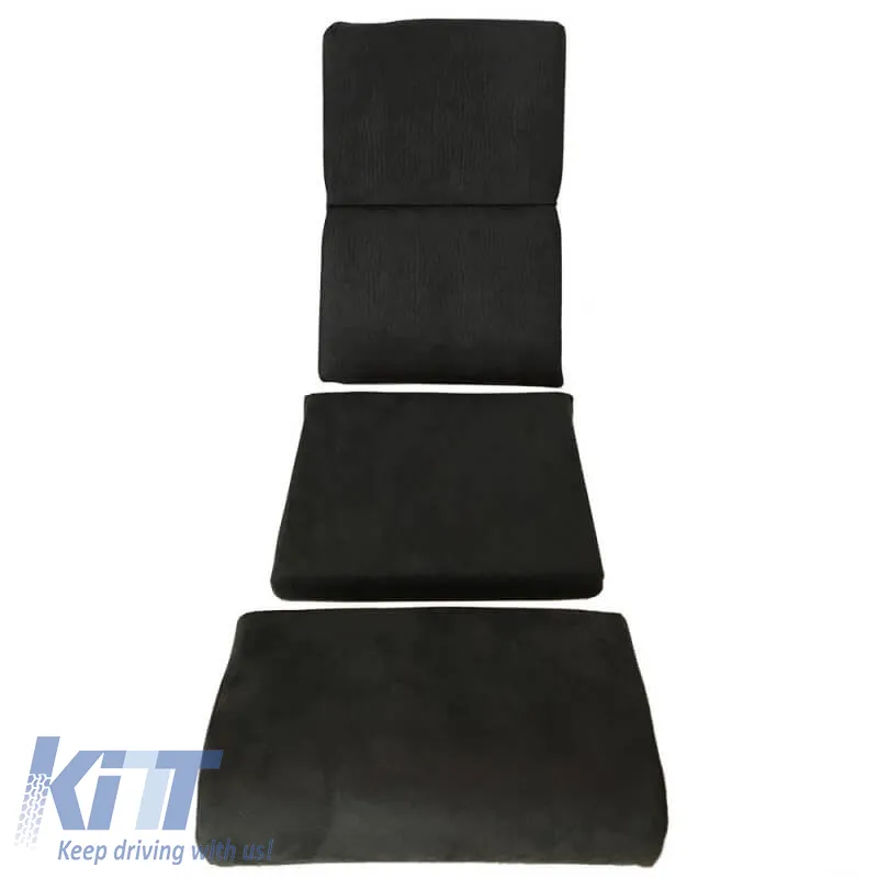 Bucket Seats Race Suede Alcantara Black Pair 2 Pcs