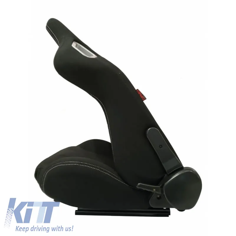 Bucket Seats RS Fabric Black With White Stitching Pair 2 Pcs
