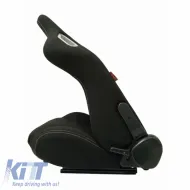 Bucket Seats RS Fabric Black With White Stitching Pair 2 Pcs-image-6293701