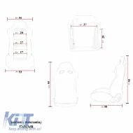 Bucket Seats RS Fabric Black With White Stitching Pair 2 Pcs-image-6293704