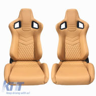 Bucket Seats RS Pvc Beige With Beige Cross Stitching Pair 2 Pcs