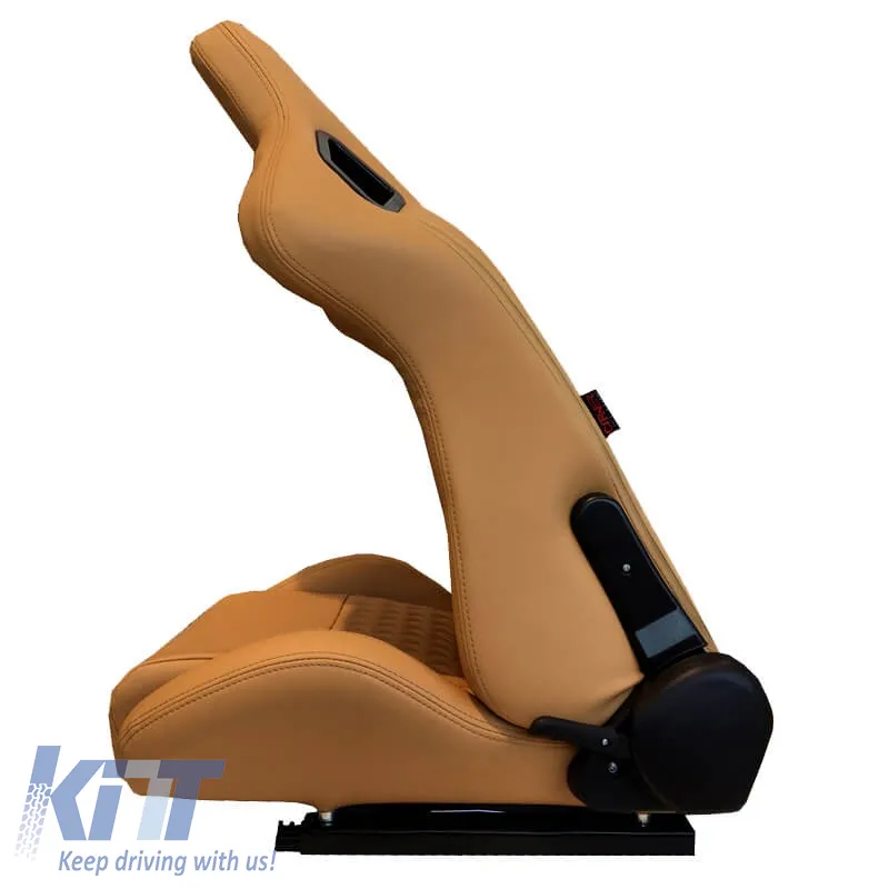 Bucket Seats RS Pvc Beige With Beige Cross Stitching Pair 2 Pcs