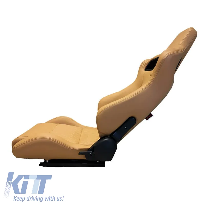 Bucket Seats RS Pvc Beige With Beige Cross Stitching Pair 2 Pcs