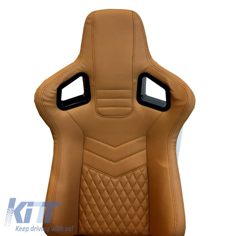 Bucket Seats RS Pvc Beige With Beige Cross Stitching Pair 2 Pcs