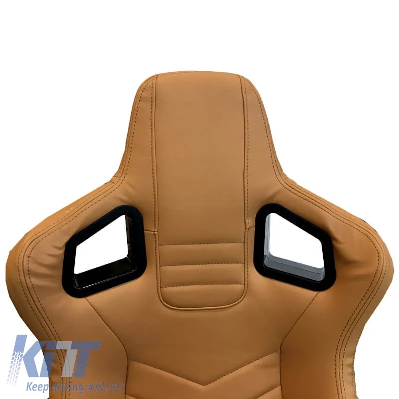 Bucket Seats RS Pvc Beige With Beige Cross Stitching Pair 2 Pcs