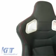 Bucket Seats RS PVC Black With Red Stitching Pair 2 Pcs-image-6293664