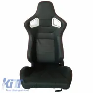 Bucket Seats RS PVC Black With Red Stitching Pair 2 Pcs-image-6293667