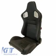 Bucket Seats RS PVC Black With White Stitching Pair 2 Pcs-image-6293707