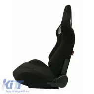 Bucket Seats RS Style Fabric Black With Red Stitching Pair 2 Pcs-image-6293570
