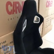 Bucket Seats RS Style Fabric Black With Red Stitching Pair 2 Pcs-image-6293572