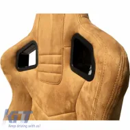 Bucket Seats RS Suede Alcantara Beige With Beige Cross Stitching Pair 2 Pcs-image-6293624