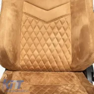 Bucket Seats RS Suede Alcantara Beige With Beige Cross Stitching Pair 2 Pcs-image-6293627
