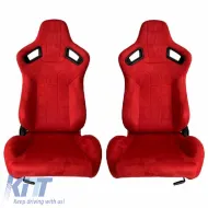 image-20-Bucket Seats suitable for R8 Suede Alcantara Red Pair 2 Pcs