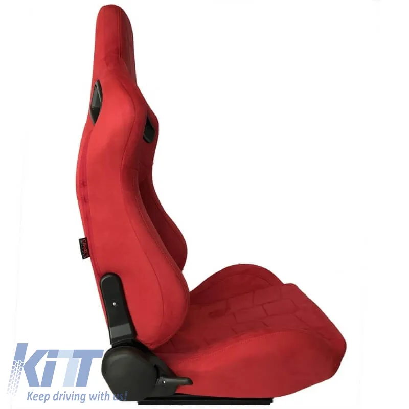 Bucket Seats suitable for R8 Suede Alcantara Red Pair 2 Pcs