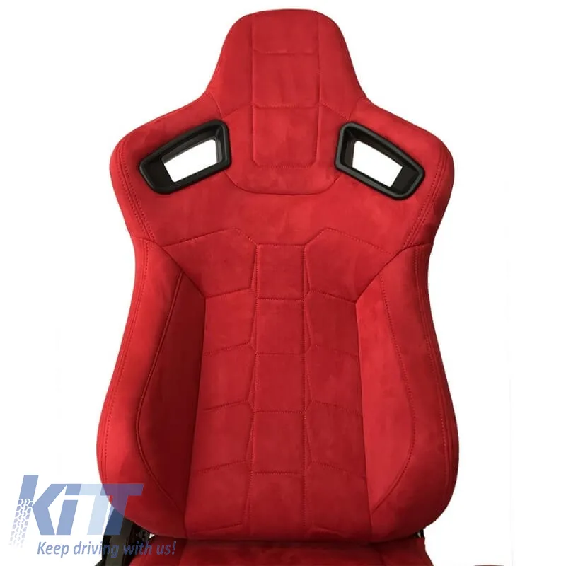 Bucket Seats suitable for R8 Suede Alcantara Red Pair 2 Pcs