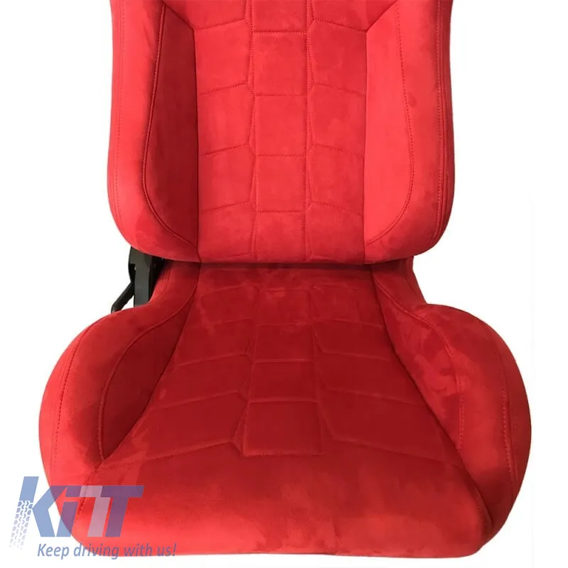 Bucket Seats suitable for R8 Suede Alcantara Red Pair 2 Pcs