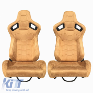 Bucket Seats suitable for R8 Suede Alcantara Beige Pair 2 Pcs