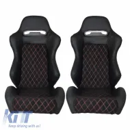 image-13-Bucket Seats Zeus M Power Design Design Design PVC/Suede Black Tricolor Seams & Cross Tricolor Stitching Pair 2 Pcs