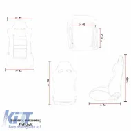 Bucket Seats Zeus M Power Design Design Design PVC/Suede Black Tricolor Seams & Cross Tricolor Stitching Pair 2 Pcs-image-6293584