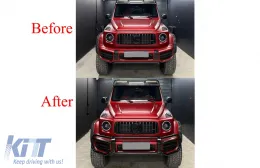 BullBar Inox pour Mercedes G Facelift W463 W464 G63 18+ Noir Brillant-image-6127421