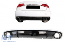 Bumber Valance Diffusor Auspuffspitzen für Audi A4 B8 B8.5 2012-2015 RS4 Design-image-6083928