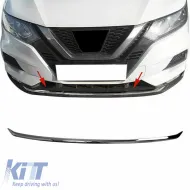 Bumper Grille Fins Chrome suitable for Nissan Qashqai 2017-2021 Steel-image-6308344