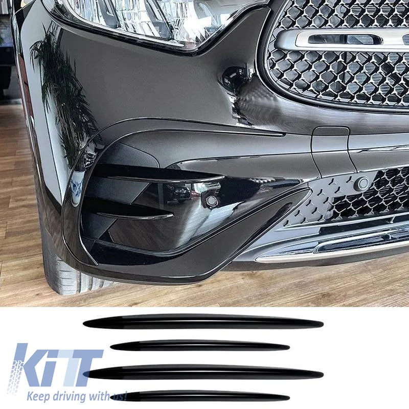 Bumper Grille Fins suitable for Mercedes-Benz GLC-Class X254/C254 22+ A Design Line Glossy Black / Night Package Set 4 Pcs