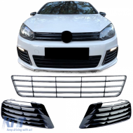 Bumper grille mesh insert set for Golf 6 09-12 with R20 bumper - ODGV6012695